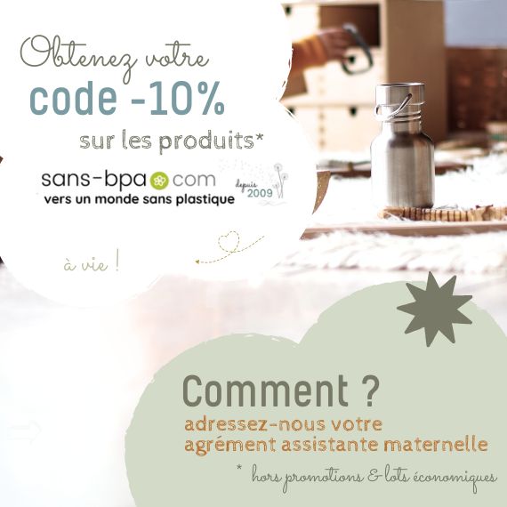 sans-bpa.com aide les assistantes maternelles &agrave; s'&eacute;quiper de produits sains avec de belles remises et codes avantages.